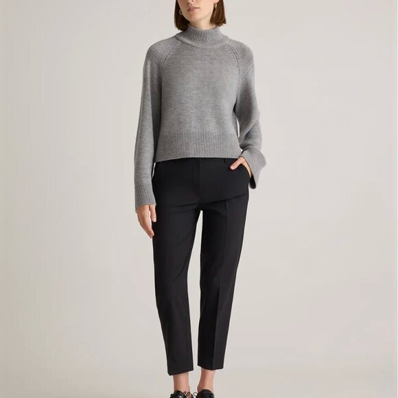 Quince Australian Merino Wool Cropped Mock Neck Sweater - Picture 3 of 6
